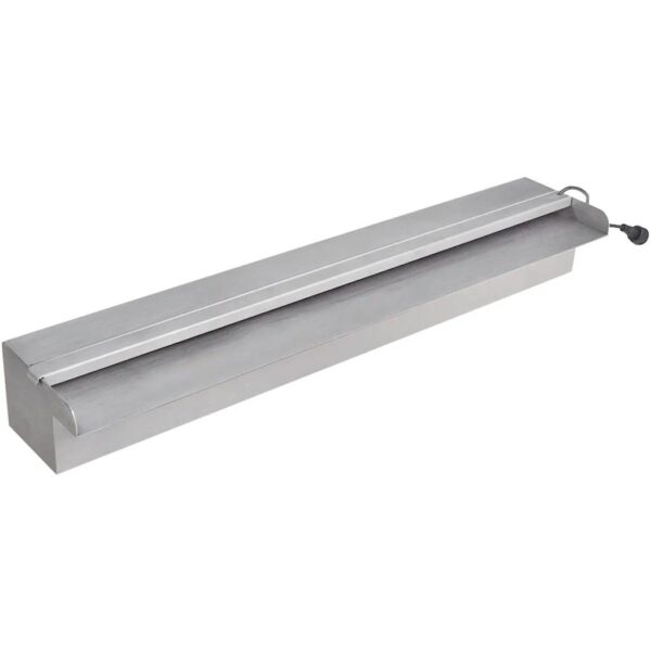 Provira Zwembadwaterval met LED's rechthoekig 60 cm roestvrij staal