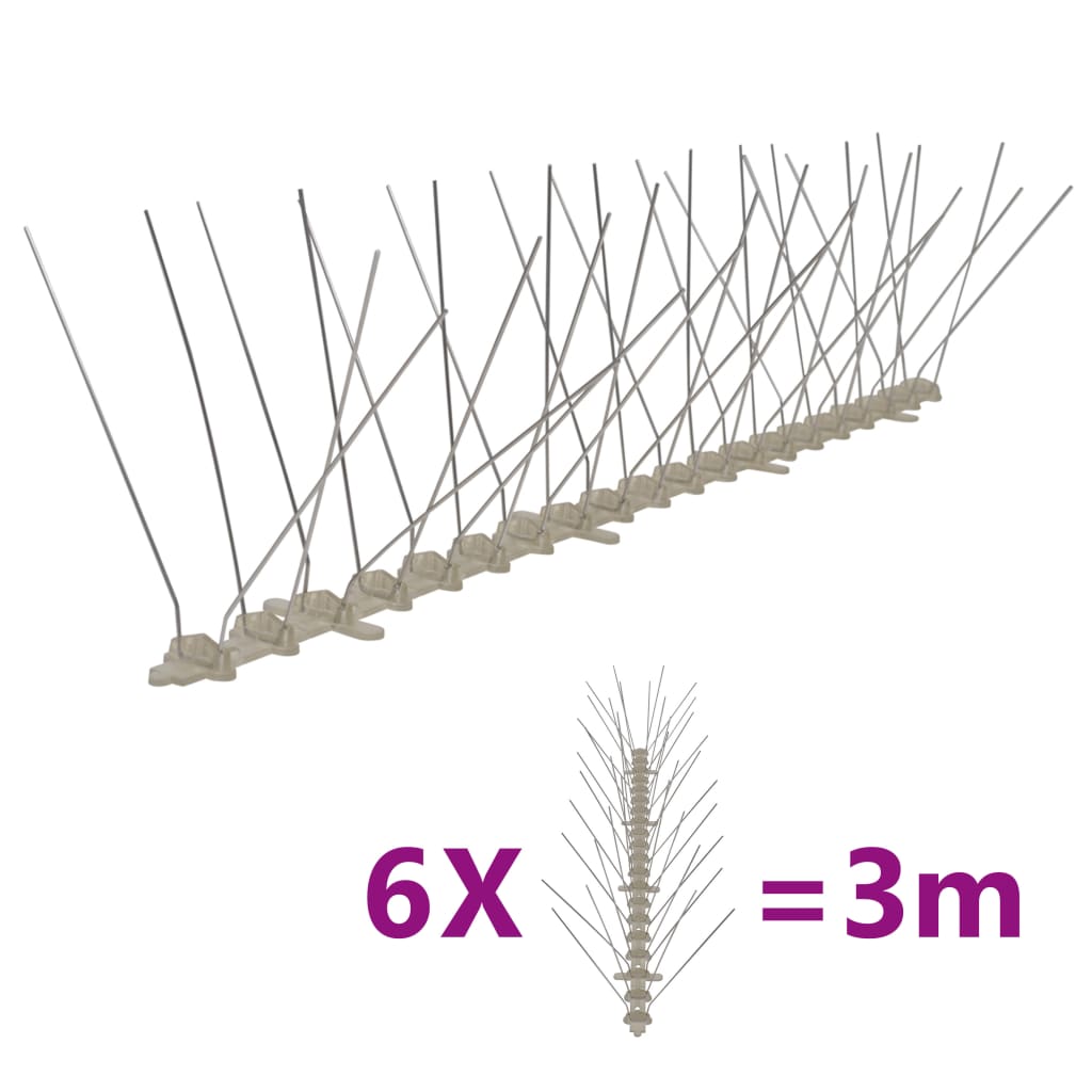 8718475933533_a_en_hd_1 Provira Vogel- en duivenpinnen met 4 rijen 6 st 3 m kunststof - Image 1