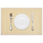 6 Placemats bamboe 30 x 45 cm natuurlijk