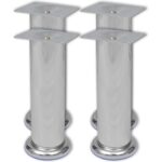 Bankpoten rond chroom 180 mm 4 st