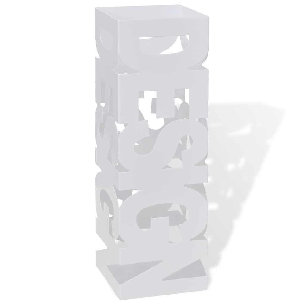 8718475954668_a_en_hd_1 Provira Paraplu- en wandelstokhouder wit vierkant staal 48,5 cm - Image 1