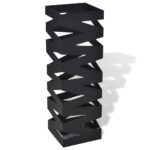 Provira Paraplu- en wandelstokhouder vierkant 48,5 cm staal zwart