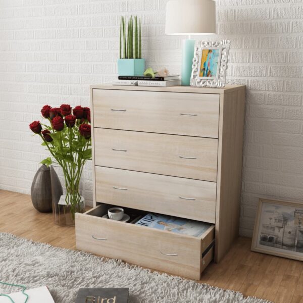 Provira Dressoir met 4 lades 60x30,5x71 cm eikenkleur