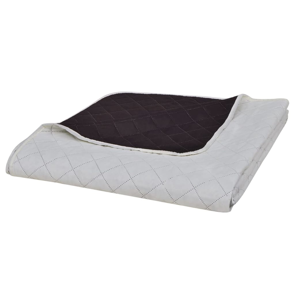 8718475955153_a_en_hd_1 Provira Bedsprei gewatteerd dubbelzijdig 230x260 cm beige/bruin - Image 1