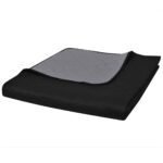 Provira Bedsprei gewatteerd dubbelzijdig 170x210 cm zwart/grijs