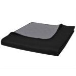 Provira Bedsprei gewatteerd dubbelzijdig 230x260 cm zwart/grijs