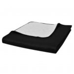 Provira Bedsprei gewatteerd dubbelzijdig 170x210 cm zwart/wit