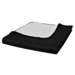 Provira Bedsprei gewatteerd dubbelzijdig 230x260 cm zwart/wit