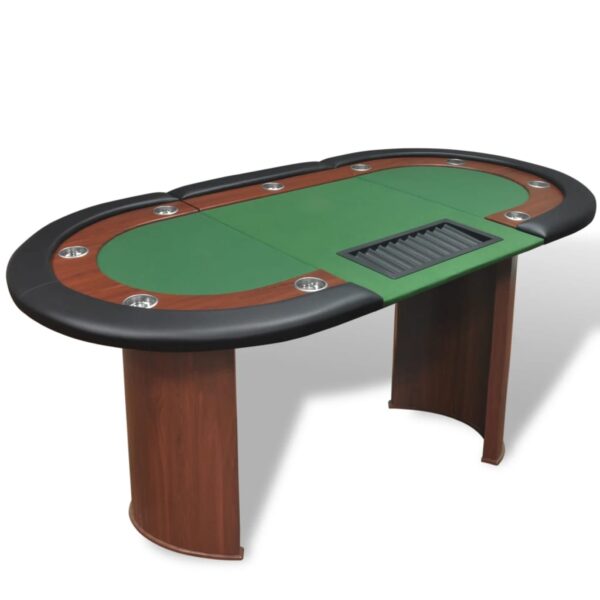 Provira Pokertafel voor 10 personen met dealervak en fichebak groen