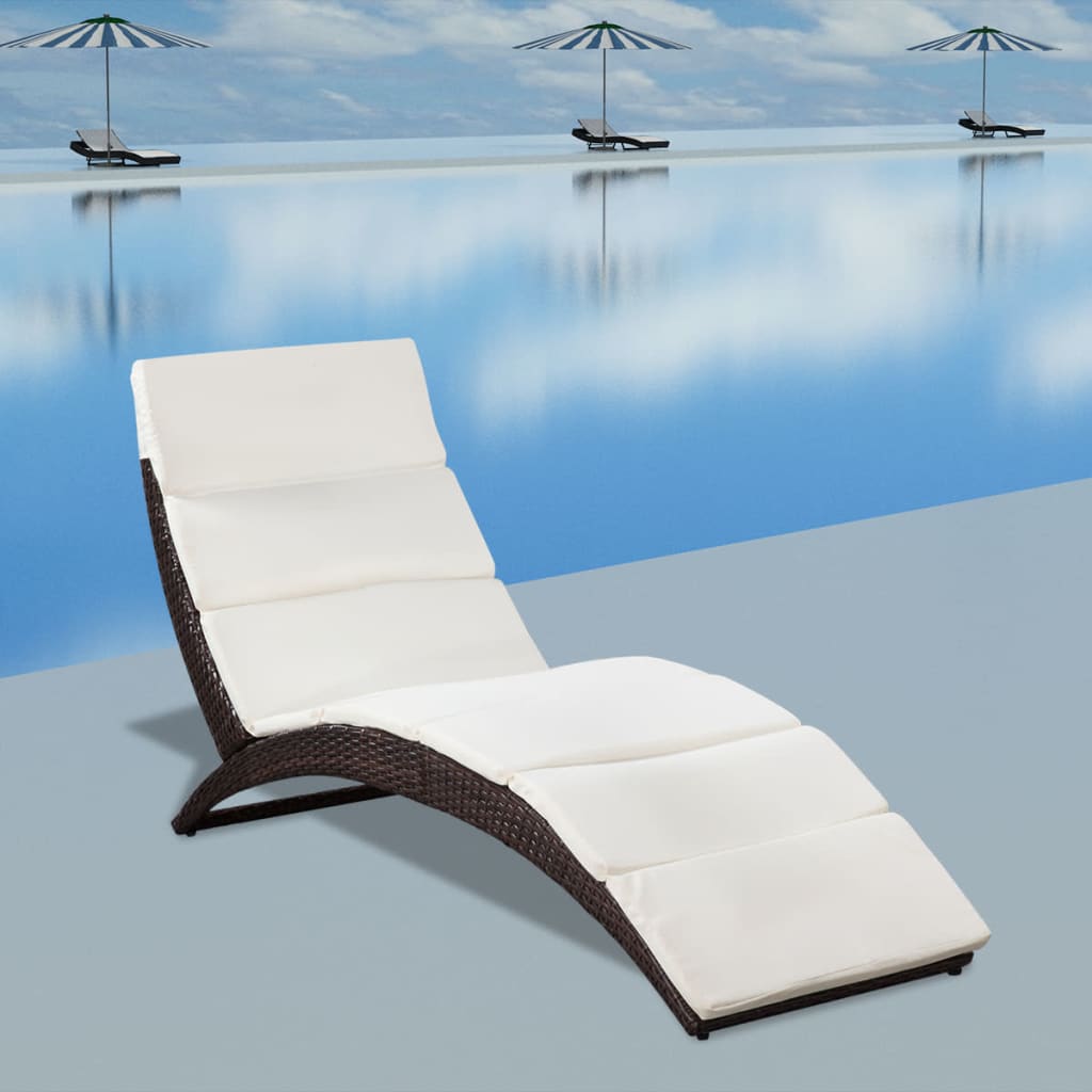 8718475965640_m_en_hd_1 Provira Ligbed inklapbaar met kussen poly rattan bruin - Image 1