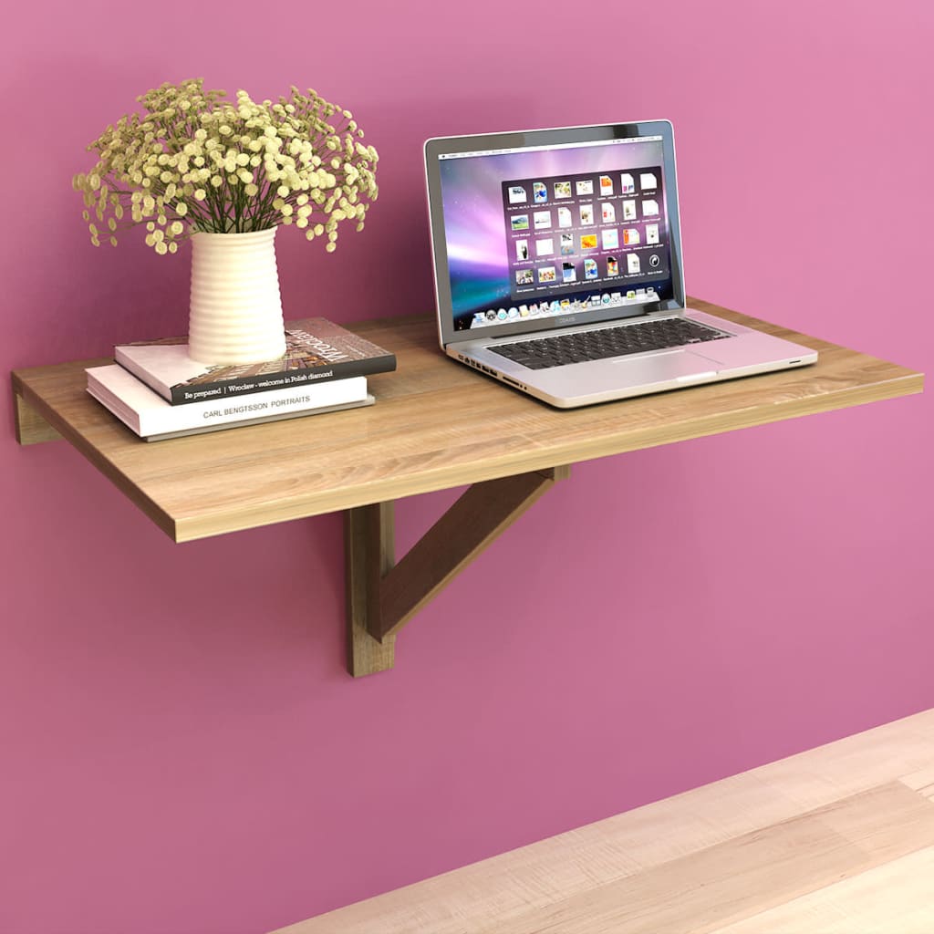 8718475977322_m_en_hd_1 Provira Wandtafel inklapbaar 100x60 cm eikenkleurig - Image 1