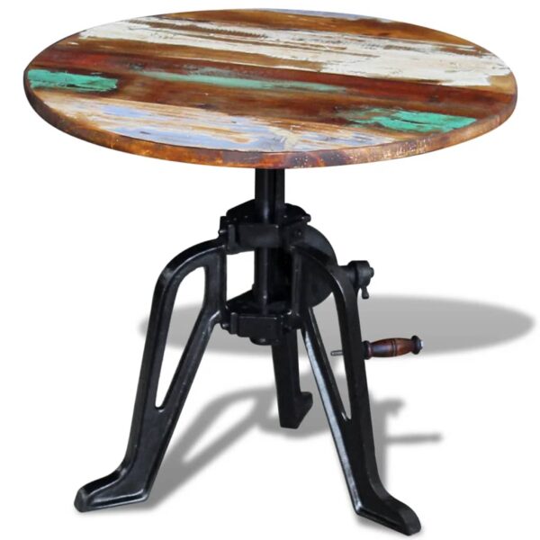 Provira Bijzettafel 60x(42-63) cm massief gerecycled hout en gietijzer