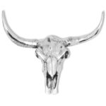 Provira Schedel muurdecoratie aluminium zilver