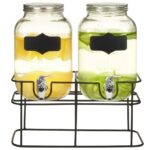 Provira Drankdispensers 2 st met standaard 2 x 4 L glas