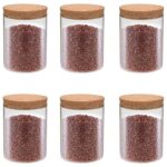 Provira Opbergpotten met kurken deksel 6 st 650 ml glas