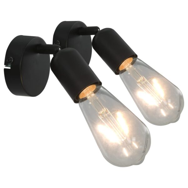 Provira Spotlights 2 st met filament peren 2 W E27 zwart