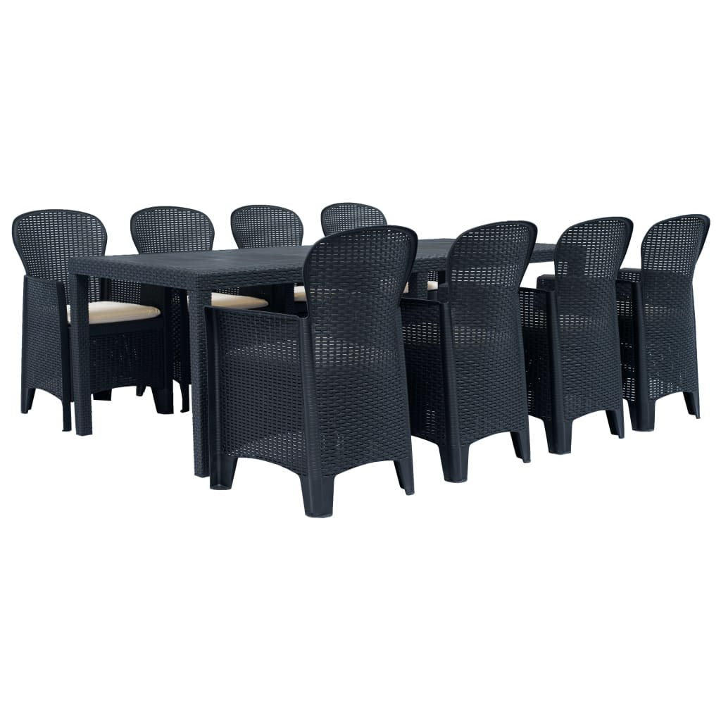 8719883563701_a_en_hd_1 Provira 9-delige Tuinset rattan-look kunststof antraciet - Image 1