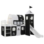 Provira Kinderhoogslaper met glijbaan en ladder 97x208 cm grenenhout