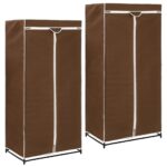 Provira Kledingkasten 2 st 75x50x160 cm bruin
