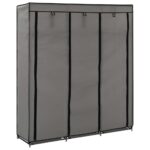 Provira Kledingkast met vakken en stangen 150x45x175 cm stof grijs