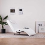 Provira Massage chaise longue met kussen kunstleer wit