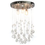 Provira Plafondlamp met kristallen kralen rond 3xG9 zilverkleurig