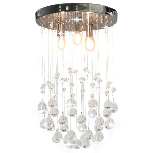 Provira Plafondlamp met kristallen kralen rond 3xG9 zilverkleurig