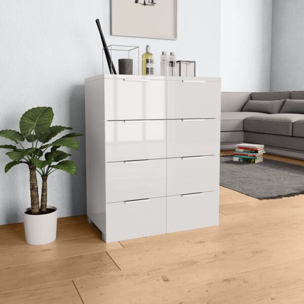 Provira Dressoir 60x35x80 cm bewerkt hout hoogglans wit