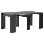 Provira Eettafel verlengbaar 175x90x75 cm hoogglans zwart