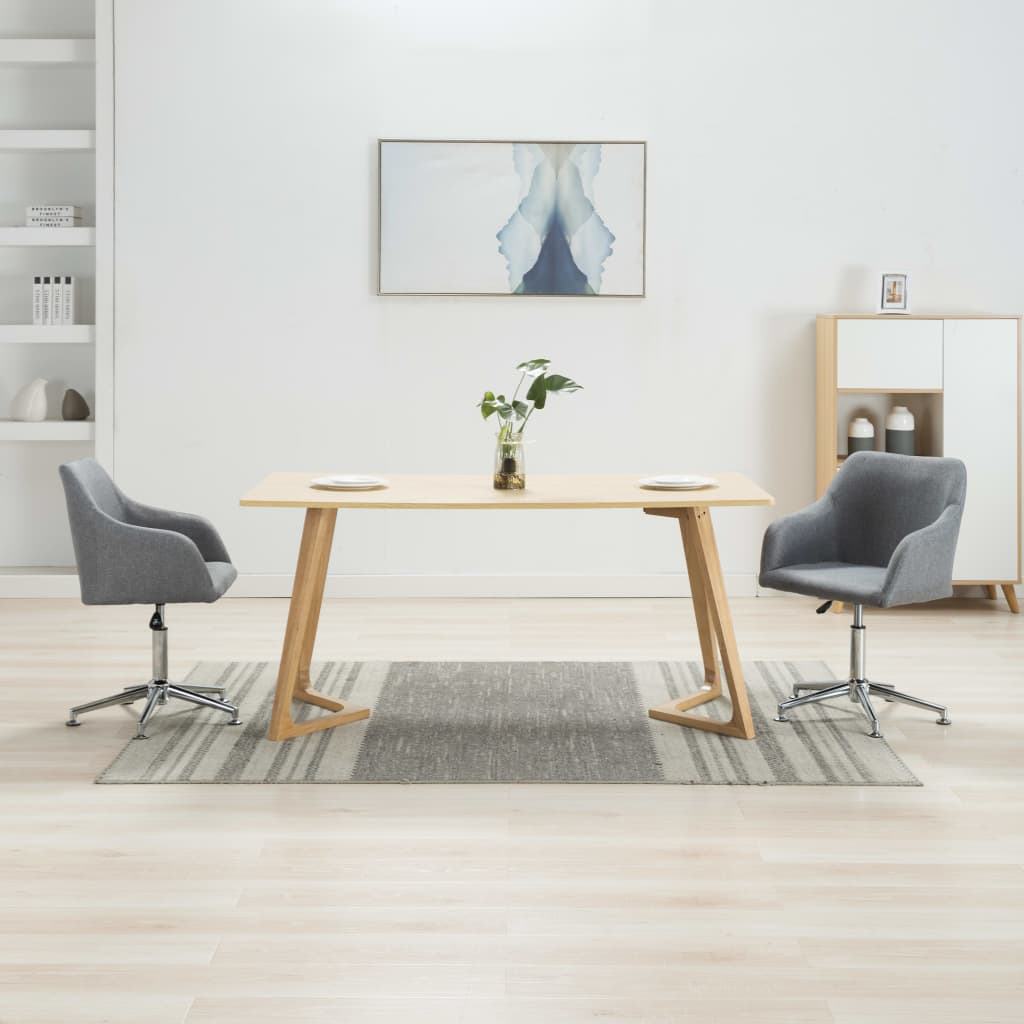 8719883596976_m_en_hd_1 Provira Eetkamerstoelen draaibaar 2 st stof lichtgrijs - Image 1