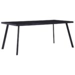 Provira Eettafel 160x80x75 cm gehard glas zwart