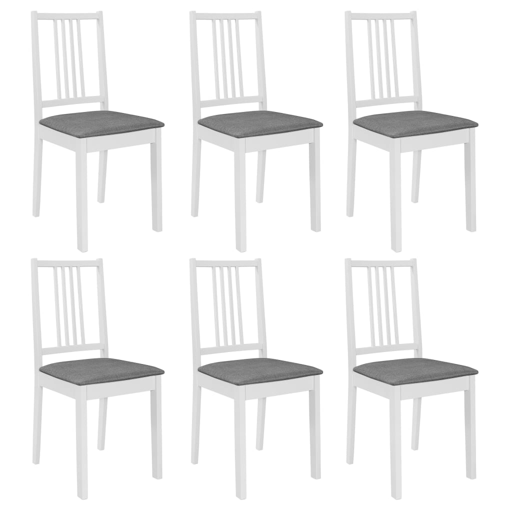 8719883608235_a_en_hd_1 Provira Eetkamerstoelen met kussens 6 st massief hout wit - Image 1
