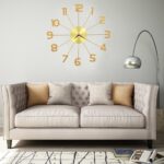 Provira Wandklok 50 cm metaal goudkleurig