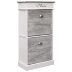 Provira Schoenenkast 50x28x98 cm paulowniahout grijs