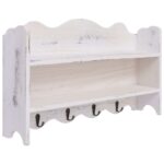 Provira Wandkapstok 50x10x30 cm hout wit