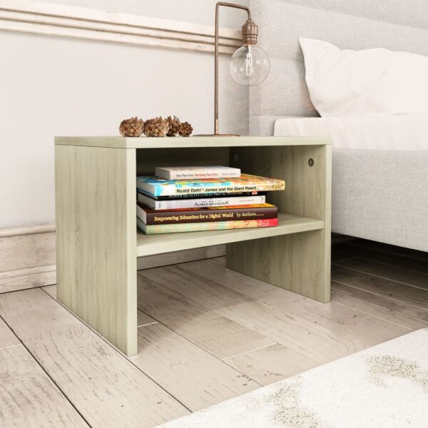Provira Nachtkastje 40x30x30 cm bewerkt hout sonoma eikenkleurig