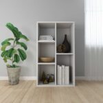 Provira Boekenkast/dressoir 50x25x80 cm bewerkt hout wit
