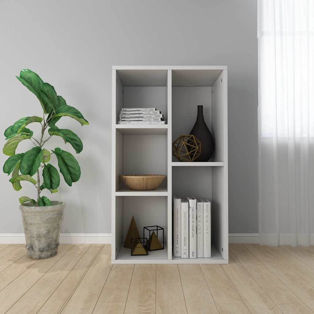8719883673233_m_en_hd_1 Provira Boekenkast/dressoir 50x25x80 cm bewerkt hout wit - Image 1