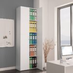 Provira Kantoorkast 60x32x190 cm bewerkt hout wit