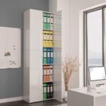 Provira Kantoorkast 60x32x190 cm bewerkt hout hoogglans wit