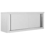 Provira Keukenwandkast met schuifdeuren 120x40x50 cm roestvrij staal