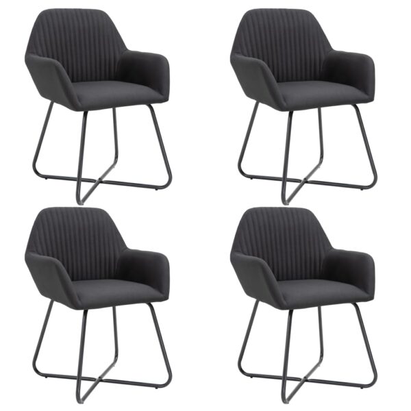 Provira Eetkamerstoelen 4 st stof zwart