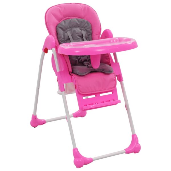 Provira Kinderstoel hoog roze en grijs