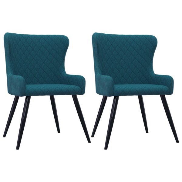 Provira Eetkamerstoelen 2 st fluweel blauw