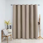 Provira Gordijn verduisterend met metalen ringen 290x245 cm beige
