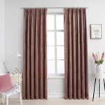 Provira Gordijnen verduisterend 2 st met haken 140x245 cm fluweel roze
