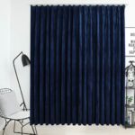 Provira Gordijn verduisterend met haken 290x245 cm fluweel blauw