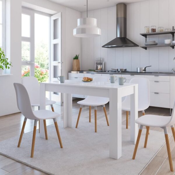 Provira Eettafel 120x60x76 cm bewerkt hout hoogglans wit