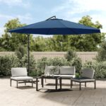 Provira Zweefparasol met aluminium paal 350 cm blauw