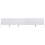 Provira Windscherm 5-panelen 600x160 cm stof zandwit